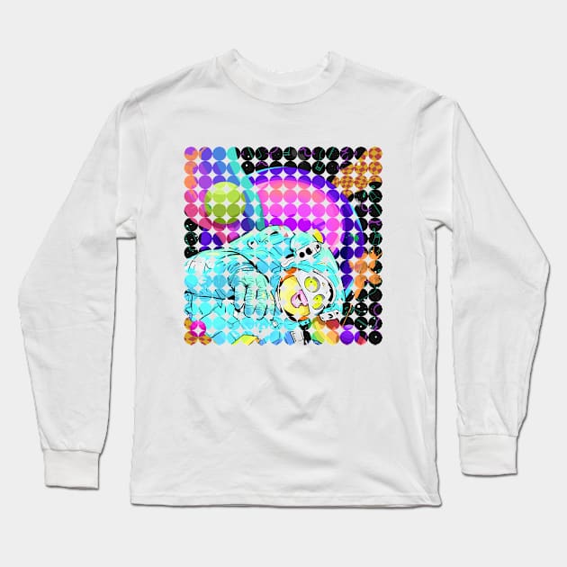 Dope Slluks astronaut character floating in space illustration Long Sleeve T-Shirt by slluks_shop